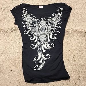 Cross shirt with bling